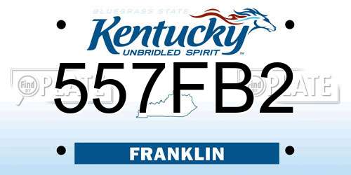 557FB2 Kentucky License Plate