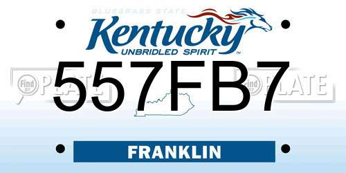 557FB7 Kentucky License Plate