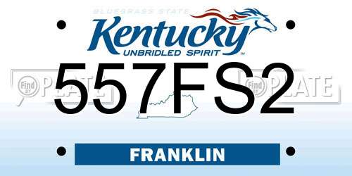 557FS2 Kentucky License Plate