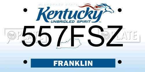 557FSZ Kentucky License Plate