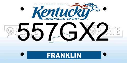 557GX2 Kentucky License Plate