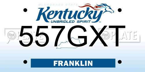 557GXT Kentucky License Plate