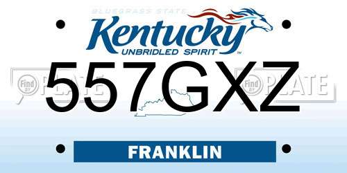 557GXZ Kentucky License Plate