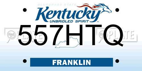 557HTQ Kentucky License Plate