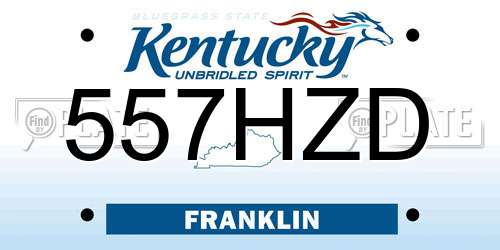 557HZD Kentucky License Plate