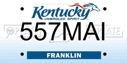 557MAI Kentucky License Plate