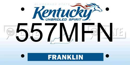 557MFN Kentucky License Plate
