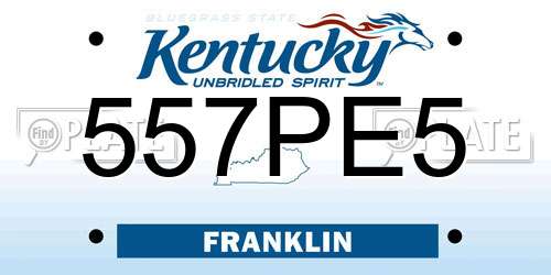 557PE5 Kentucky License Plate
