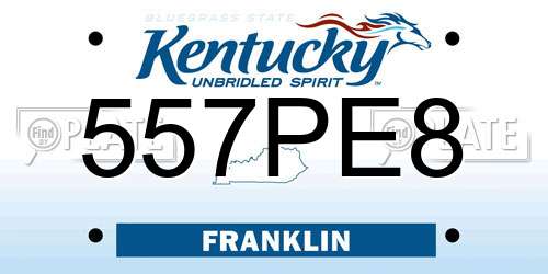 557PE8 Kentucky License Plate