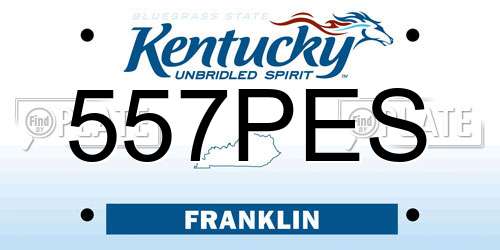 557PES Kentucky License Plate