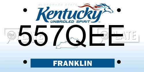 557QEE Kentucky License Plate