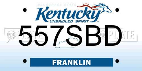 557SBD Kentucky License Plate