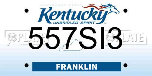 557SI3 Kentucky License Plate