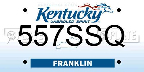 557SSQ Kentucky License Plate