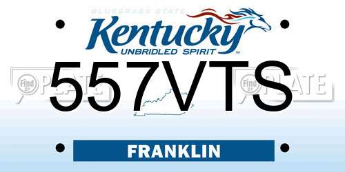 557VTS Kentucky License Plate