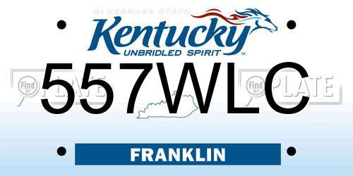 557WLC Kentucky License Plate