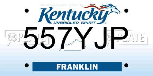557YJP Kentucky License Plate
