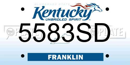 5583SD Kentucky License Plate