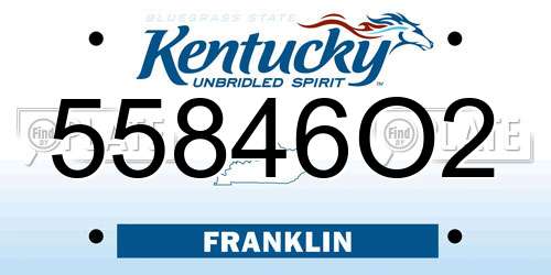 55846O2 Kentucky License Plate