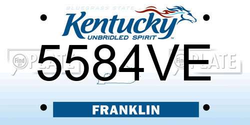 5584VE Kentucky License Plate