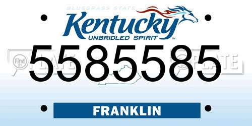 5585585 Kentucky License Plate