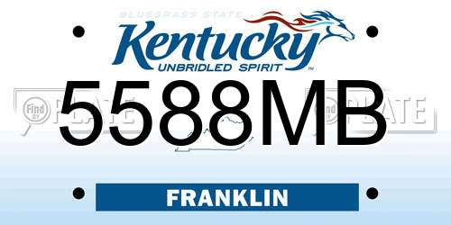 5588MB Kentucky License Plate
