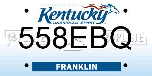 558EBQ Kentucky License Plate