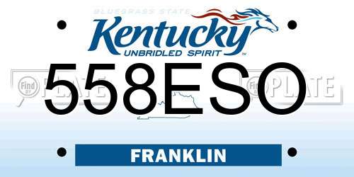 558ESO Kentucky License Plate