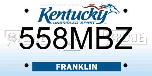 558MBZ Kentucky License Plate