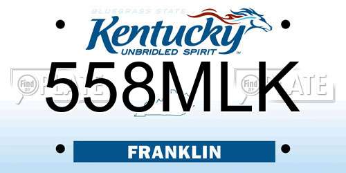 558MLK Kentucky License Plate