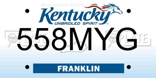 558MYG Kentucky License Plate