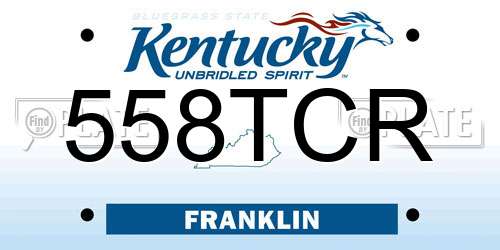 558TCR Kentucky License Plate
