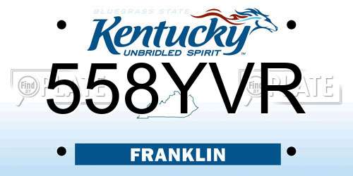 558YVR Kentucky License Plate