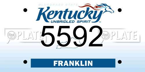 5592 Kentucky License Plate