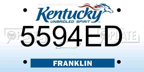 5594ED Kentucky License Plate