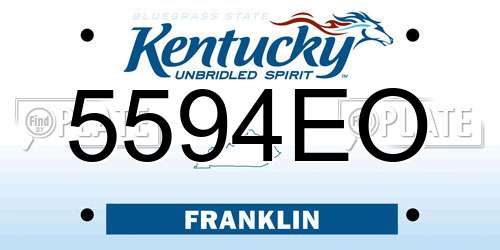 5594EO Kentucky License Plate
