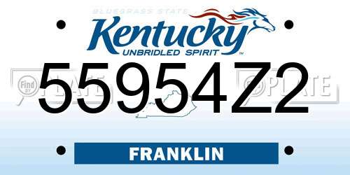 55954Z2 Kentucky License Plate