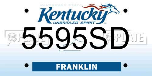 5595SD Kentucky License Plate