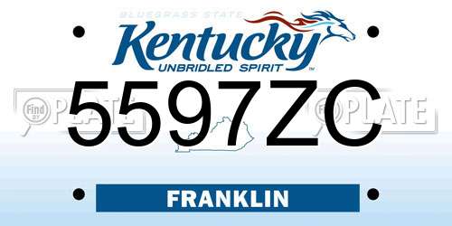 5597ZC Kentucky License Plate