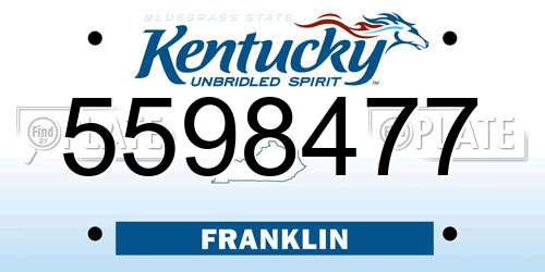 5598477 Kentucky License Plate