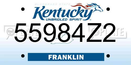 55984Z2 Kentucky License Plate