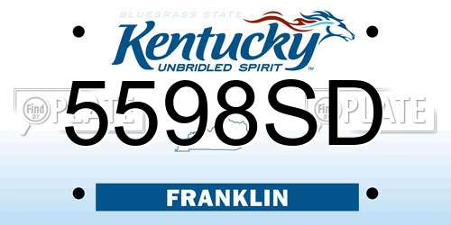 5598SD Kentucky License Plate
