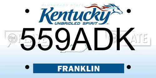 559ADK Kentucky License Plate