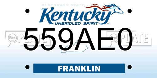 559AE0 Kentucky License Plate