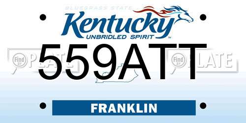 559ATT Kentucky License Plate