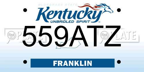 559ATZ Kentucky License Plate