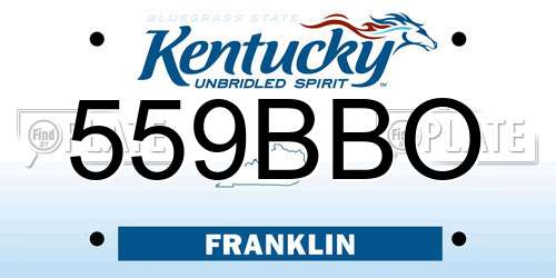 559BBO Kentucky License Plate