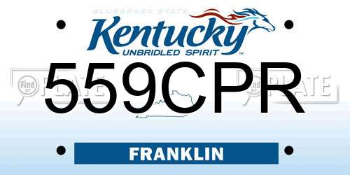 559CPR Kentucky License Plate