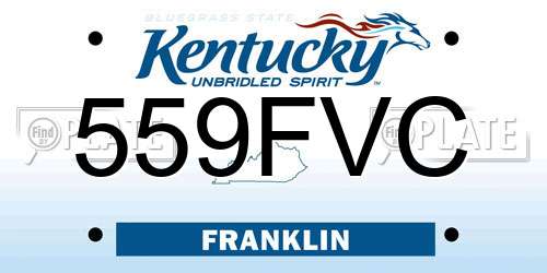 559FVC Kentucky License Plate
