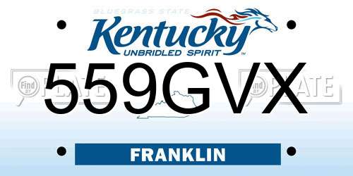 559GVX Kentucky License Plate
